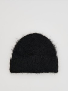 Czapka z wełną alpaki - czarny