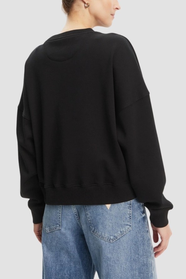 GUESS Czarna damska bluza z cyrkoniami Rachele, Rozmiar XS