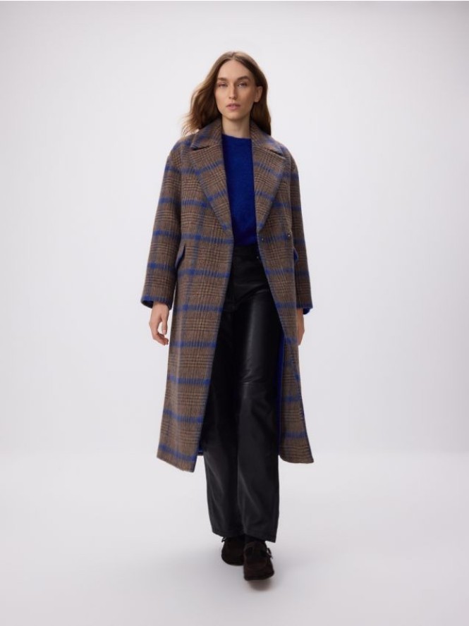 Płaszcz z wełną Manteco - wielobarwny