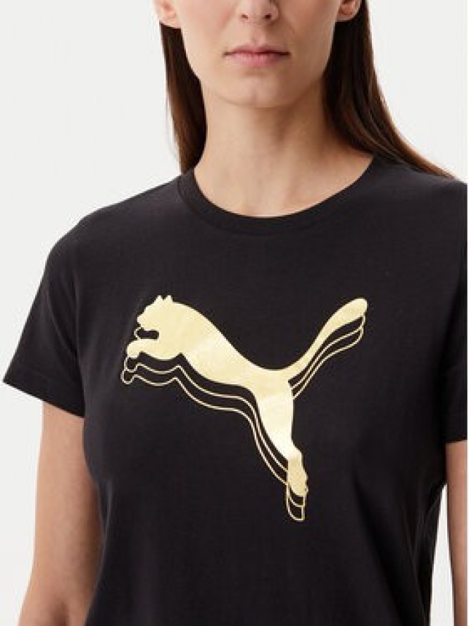 Puma T-Shirt Essentials Metallic 684995 Czarny Regular Fit