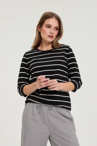Bluzka w paski czarna
