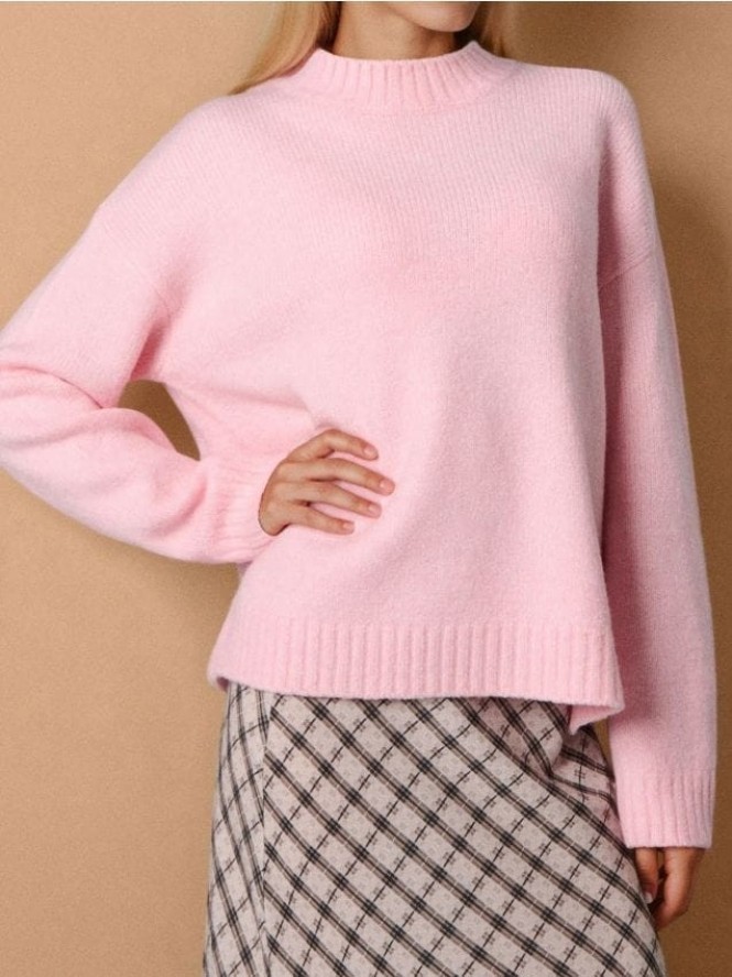 Sweter basic - różowy