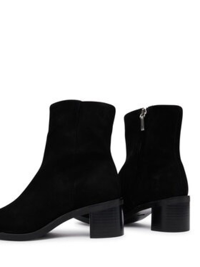 Calvin Klein Botki Block Heel Ank Boot Suede HW0HW03221 Czarny