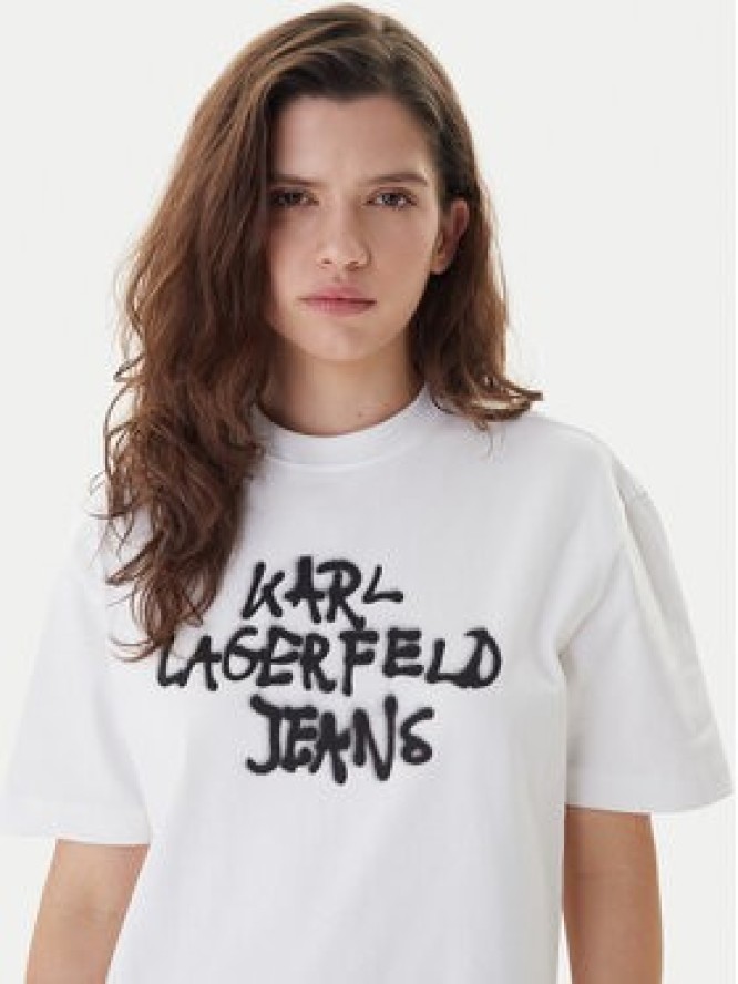 Karl Lagerfeld Jeans Sukienka codzienna B1W13043 Biały Regular Fit