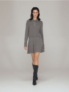 Spódnica mini z domieszką wełny - ciemnoszary