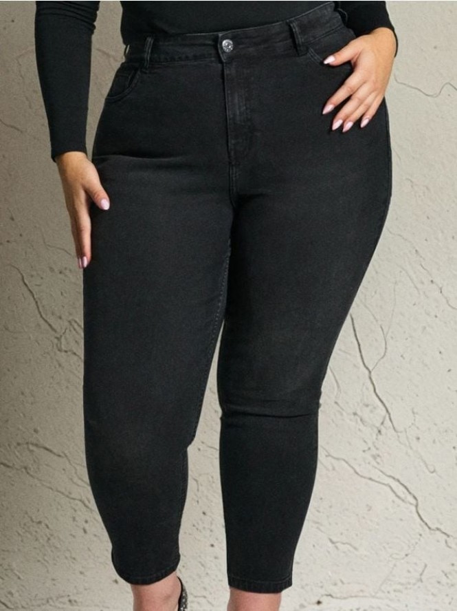 Jeansy mom fit - czarny