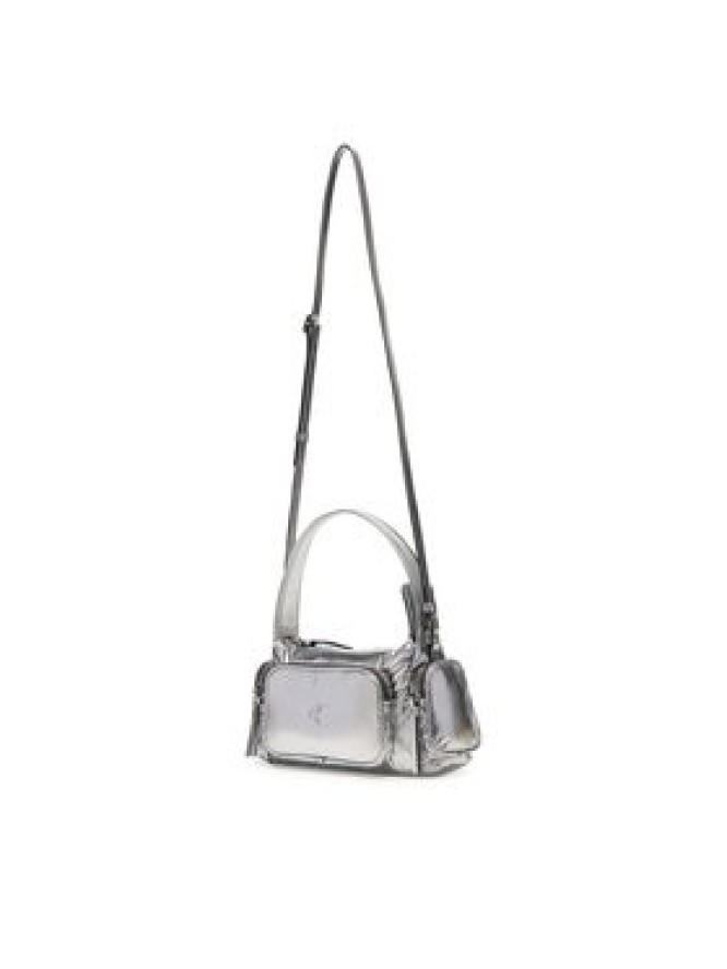 Calvin Klein Torebka Pocket Silver Nylon Small Bag LV04F3443G Srebrny