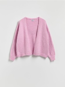 Kardigan z dodatkiem wełny - różowy
