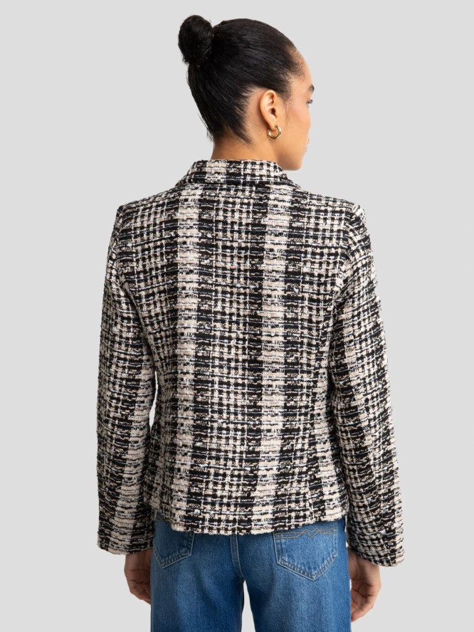 Marynarka damska dwurzędowa w kratę Panetri 000