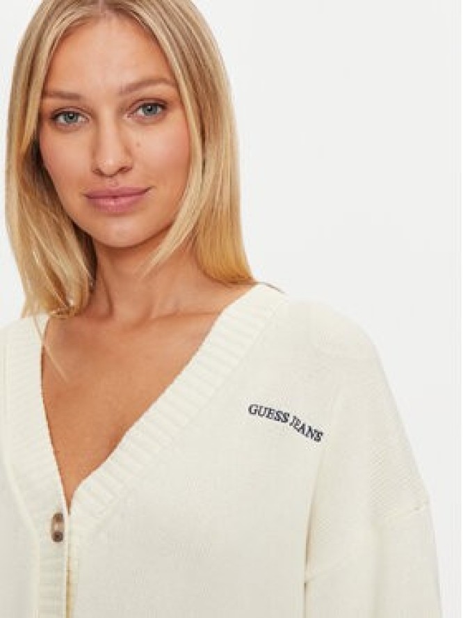 Guess Jeans Kardigan W4BR81 Z3HM1 Écru Regular Fit