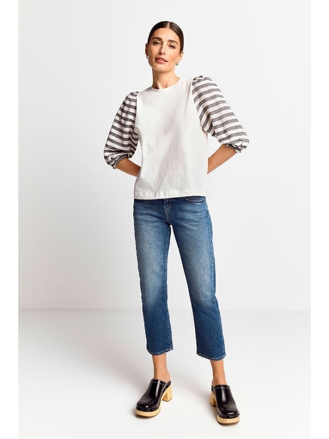 Rich & Royal Bluzka w kolorze biało-antracytowym rozmiar: M