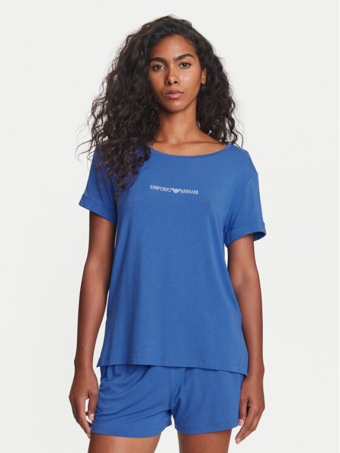 Emporio Armani T-Shirt EW000780 AF12192 UA012 Niebieski Regular Fit