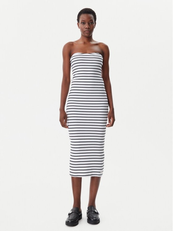 Calvin Klein Jeans Sukienka letnia J20J225263 Biały Slim Fit