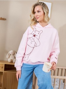 Bluza hoodie z nadrukiem Winnie the Pooh - różowy