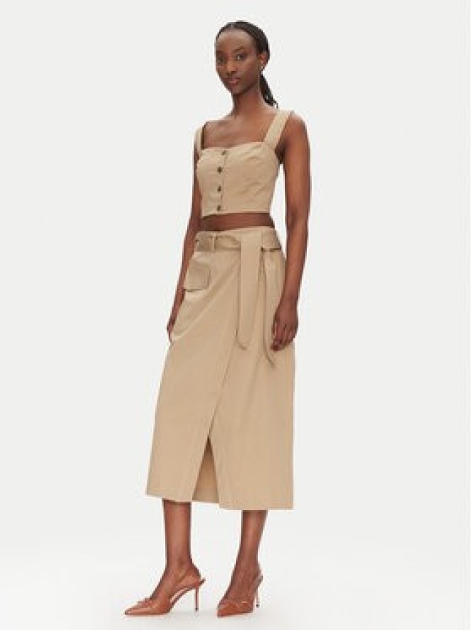 ACCESS FASHION Spódnica midi 53-6037-502 Beżowy Regular Fit