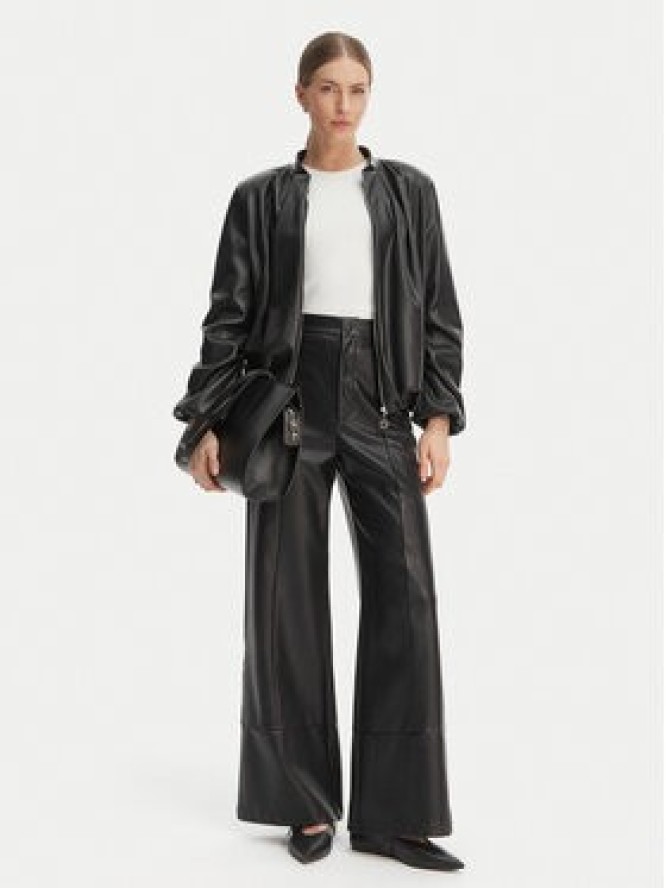 Rinascimento Kurtka z imitacji skóry CFC0127530003 Czarny Relaxed Fit