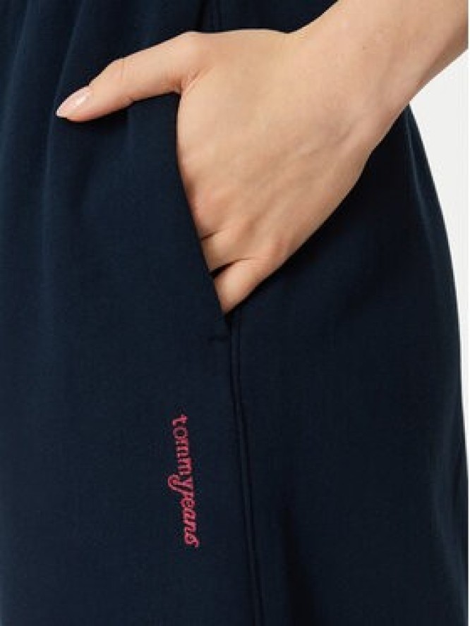 Tommy Jeans Spodnie dresowe Script DW0DW23398 Granatowy Wide Leg