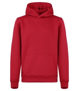 clique Basic Active Hoody Junior z kapturem — 100% spun dyed poliester – Red