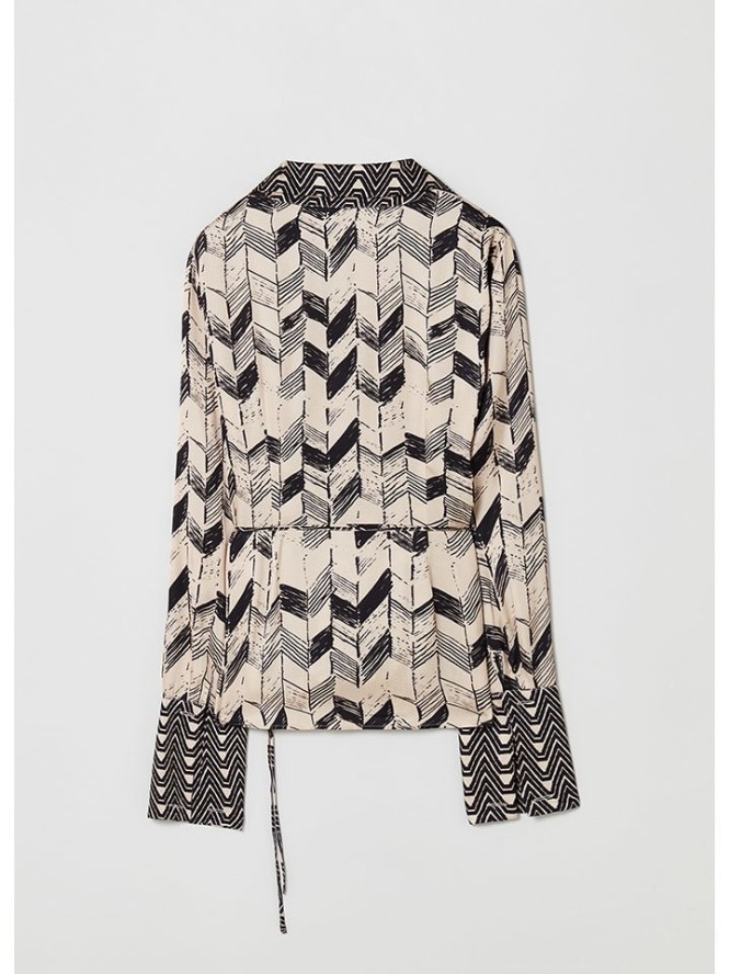 STEFANEL Bluzka w kolorze beżowo-czarnym rozmiar: 34