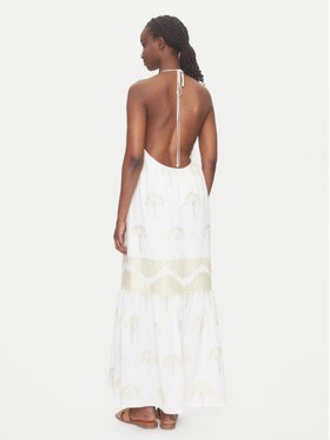 Simona Corsellini Sukienka letnia P25CPAB02601 Biały Relaxed Fit