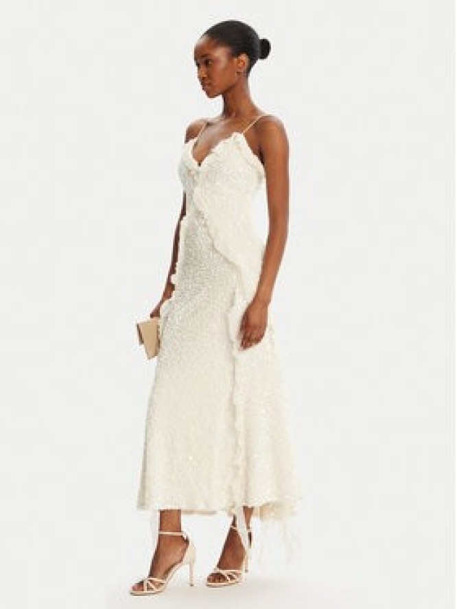 Bardot Sukienka koktajlowa Marsella Ruffle 59338DB1 Écru Regular Fit