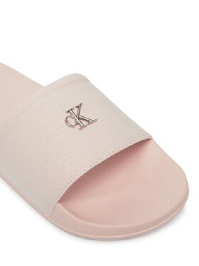 Calvin Klein Klapki Ess Slide Canvas Hdw HW0HW02960 Beżowy