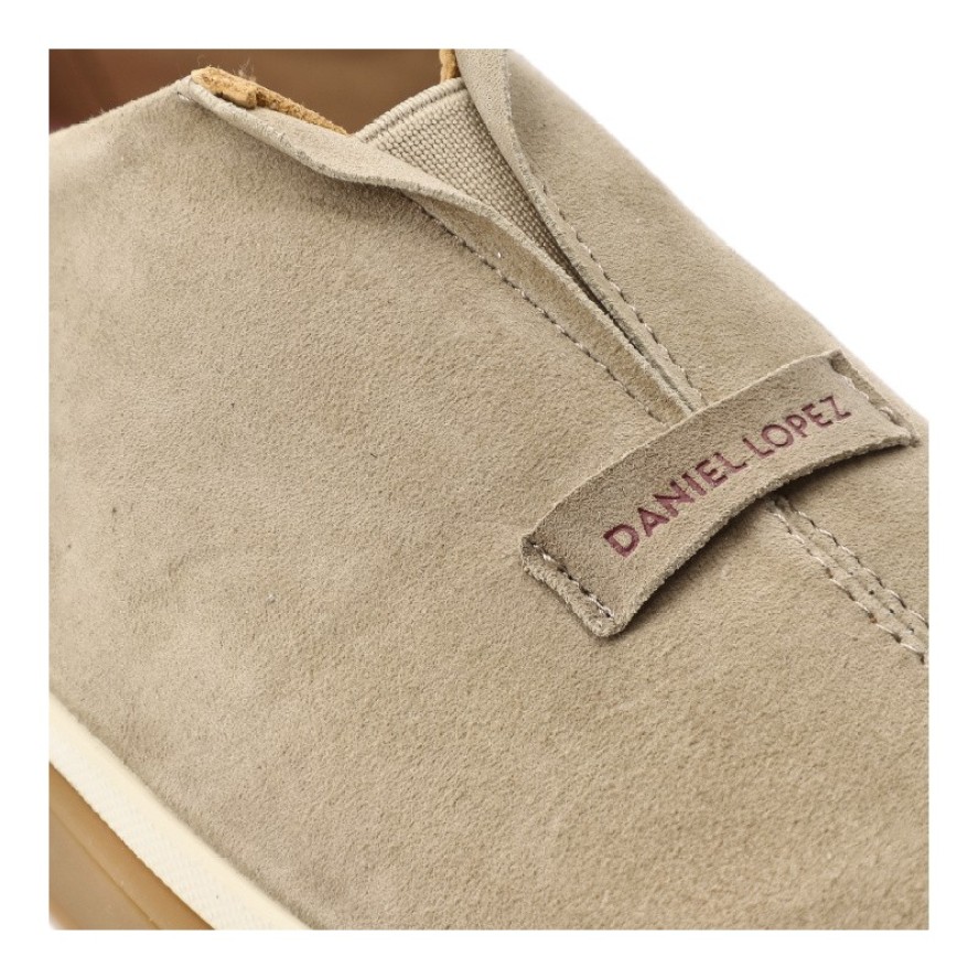 Mokasyny damskie Daniel Lopez, zamszowa cholewka wsuwany fason minimalistyczny design gruba elastyczna podeszwa okrągły nosek,beżowe, TT2D4084