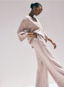 Spodnie z wiskozy - beżowy