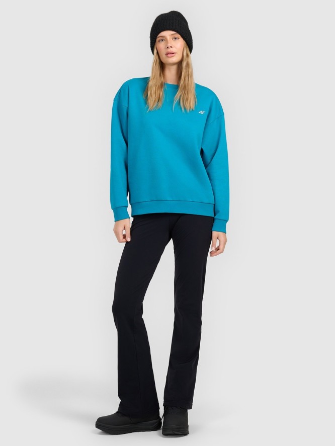 4F Bluza dresowa nierozpinana bez kaptura damska - turkusowa XS