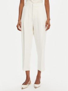 Elisabetta Franchi Spodnie materiałowe PA-094-52E2-V450 Écru Regular Fit