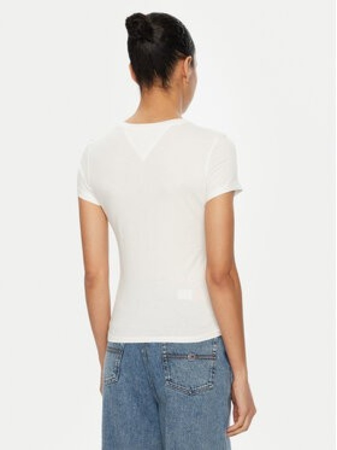 Tommy Jeans T-Shirt DW0DW20459 Biały Slim Fit