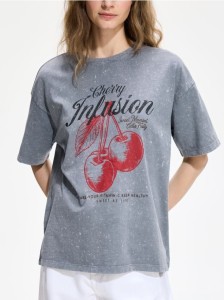 T-shirt z nadrukiem - ciemnoszary