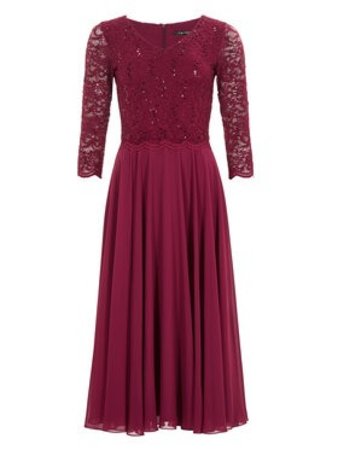 Swing Sukienka koktajlowa 5AI08900 Bordowy Regular Fit