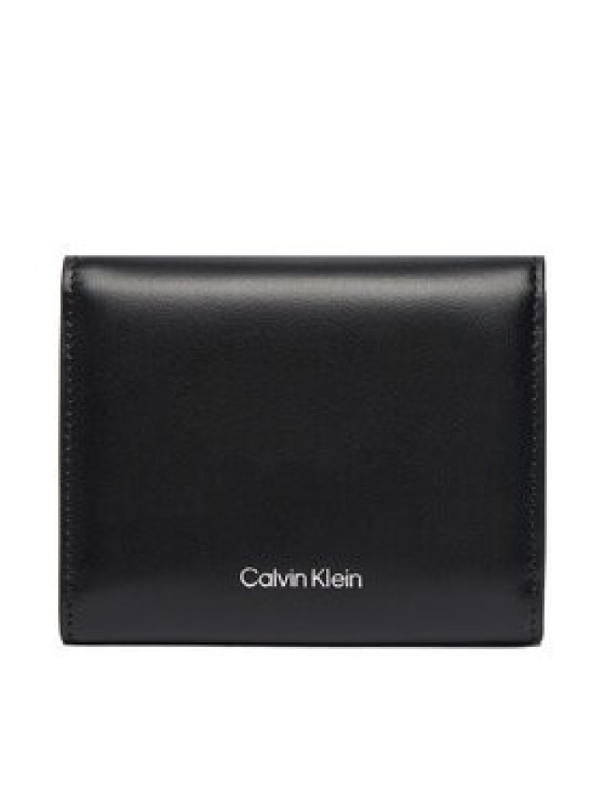 Calvin Klein Portfel Emblem Hw Medium Trifold LV04F1082G Czarny