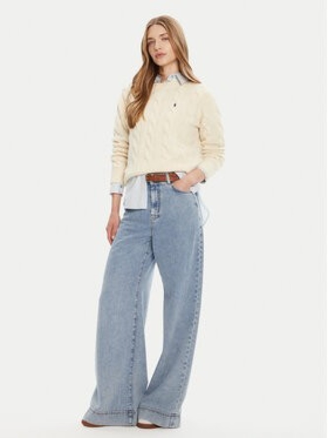 Polo Ralph Lauren Sweter 211A91216002 Écru Straight Fit