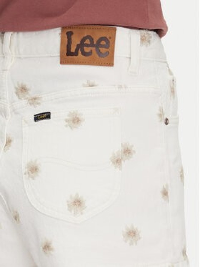 Lee Szorty jeansowe Rider 112363514 Biały Slim Fit