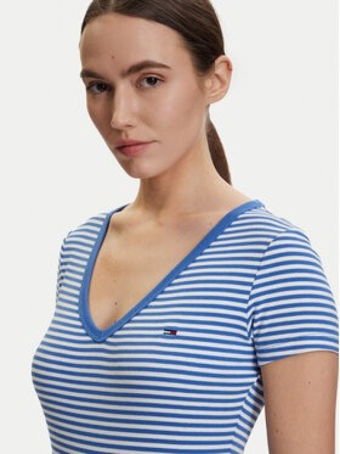 Tommy Jeans T-Shirt DW0DW17385 Niebieski Slim Fit