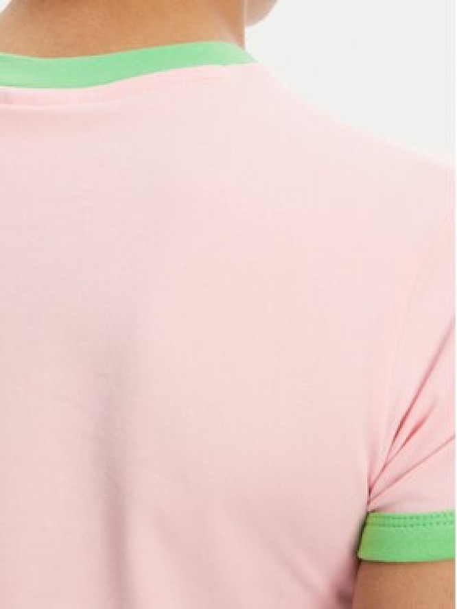 Juicy Couture T-Shirt Collegiate Ringer JCWCT125320 Różowy Slim Fit
