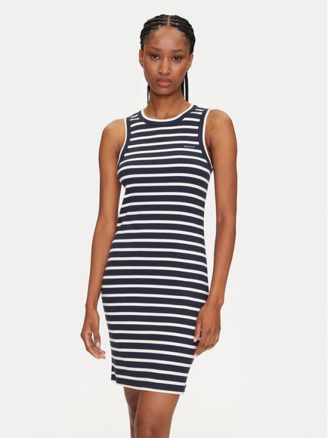 Gant Sukienka dzianinowa 4201531 Granatowy Slim Fit