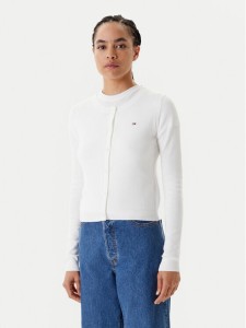Tommy Jeans Kardigan Essential DW0DW20976 Écru Regular Fit
