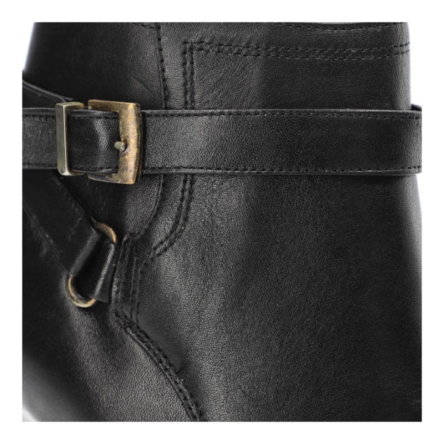 Czarne Botki Baldaccini Damskie Skórzane Modne Obuwie