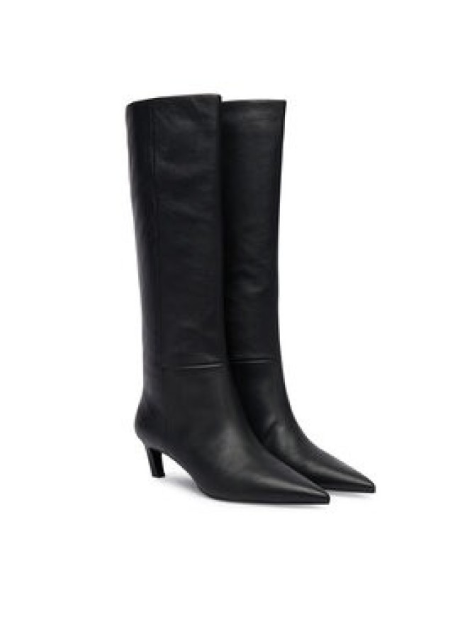 Calvin Klein Kozaki Ess Kitten Heel Long Boots HW0HW02690 Czarny