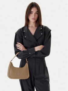 Calvin Klein Torebka Bold Ck Small Shoulder Bag LV04F3230G Beżowy