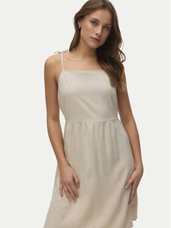 Vero Moda Sukienka letnia Mymilo 10340527 Beżowy Regular Fit