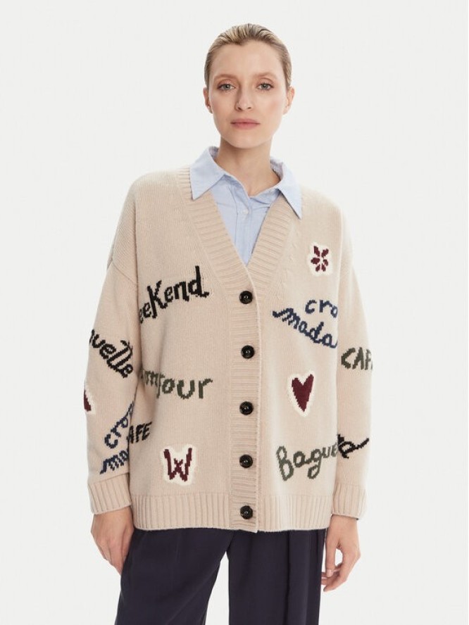 Weekend Max Mara Kardigan Belgio 2525346082 Beżowy Relaxed Fit