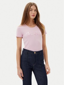 Guess T-Shirt W5GI17 J1314 Różowy Slim Fit
