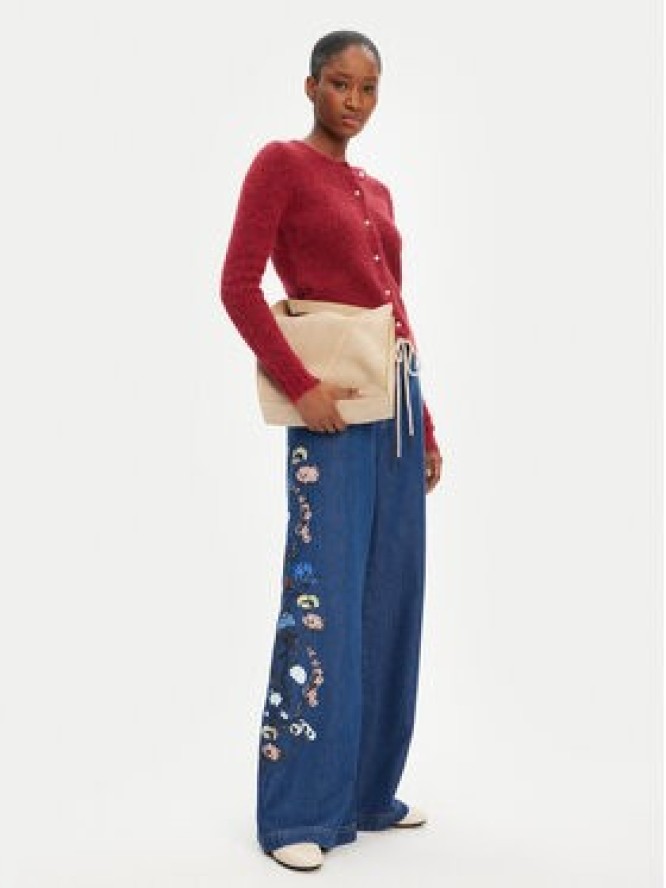 Munthe Jeansy Obey 252141025203 Niebieski Wide Leg