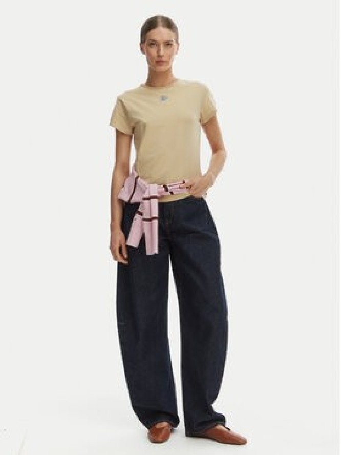 Tommy Hilfiger T-Shirt WW0WW48710 Beżowy Slim Fit