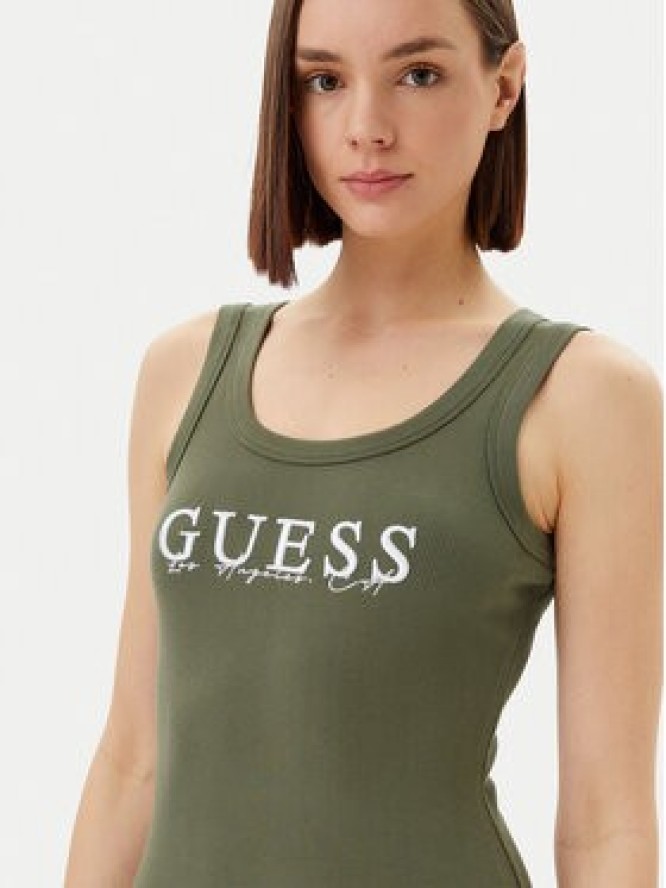 Guess Sukienka codzienna V5GK06 K8RT2 Zielony Slim Fit