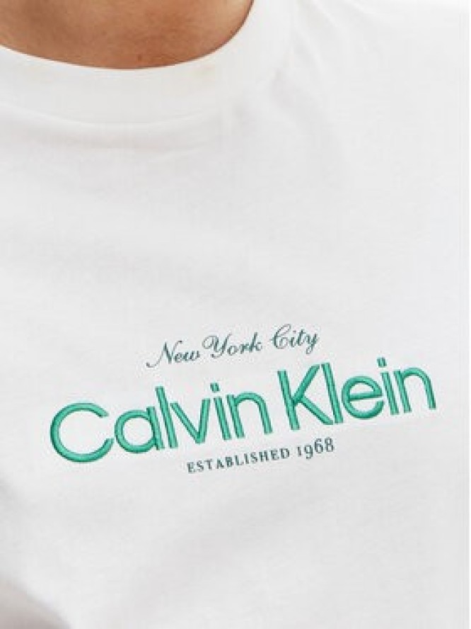Calvin Klein Jeans T-Shirt NYC Logo LV047F810G Biały Classic Fit